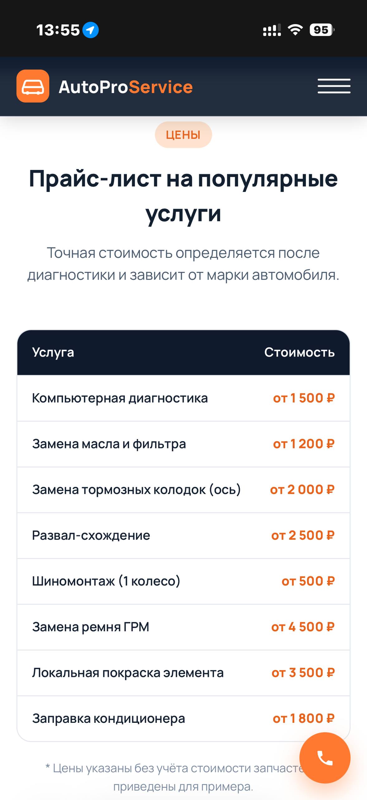 AutoProService — Цены
